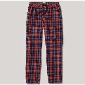 Pact Plaid Flannel Pajama Lounge Pants Women's Small Red Navy Blue Drawstring